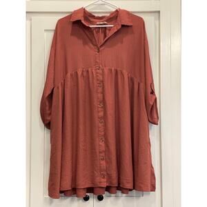 Entro Terra Cotta Flowy tiered mini dress   Med